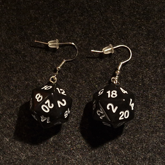 D20 Dice Solid Earrings