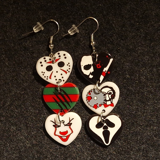 Horror Heart Earrings