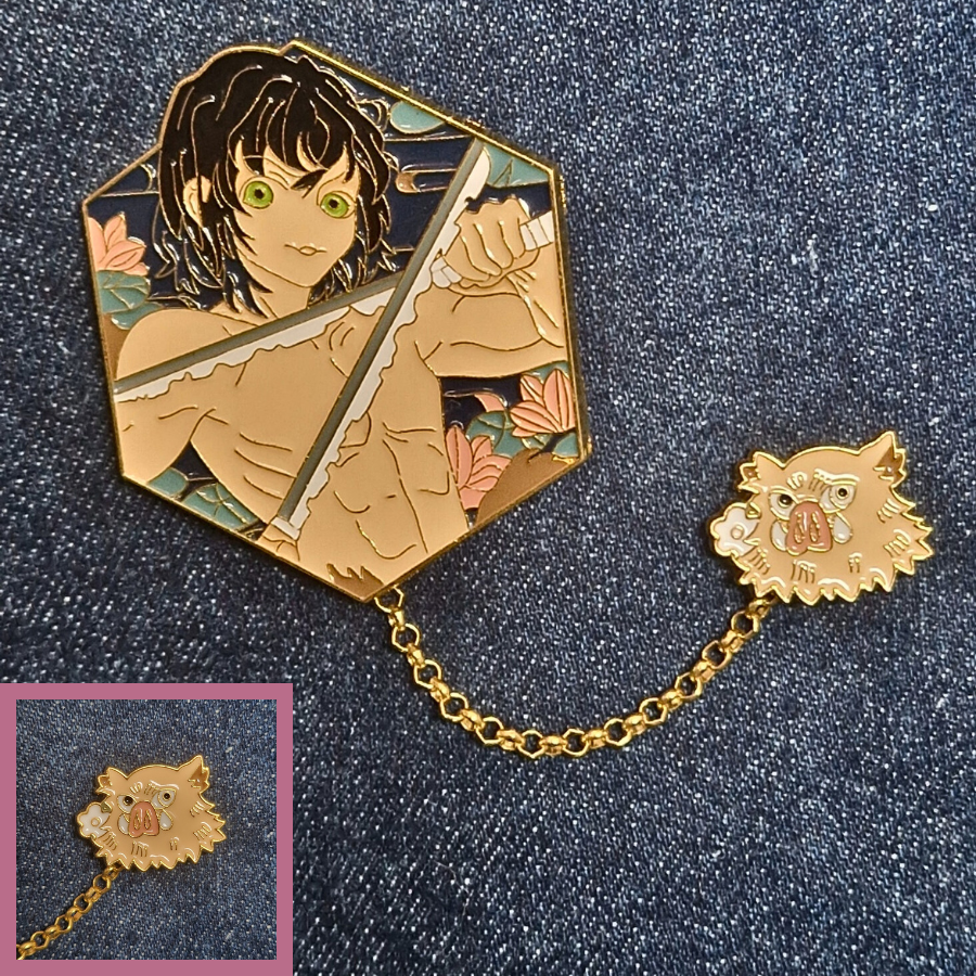 Demon Slayer Inspired Premium Pin Badges