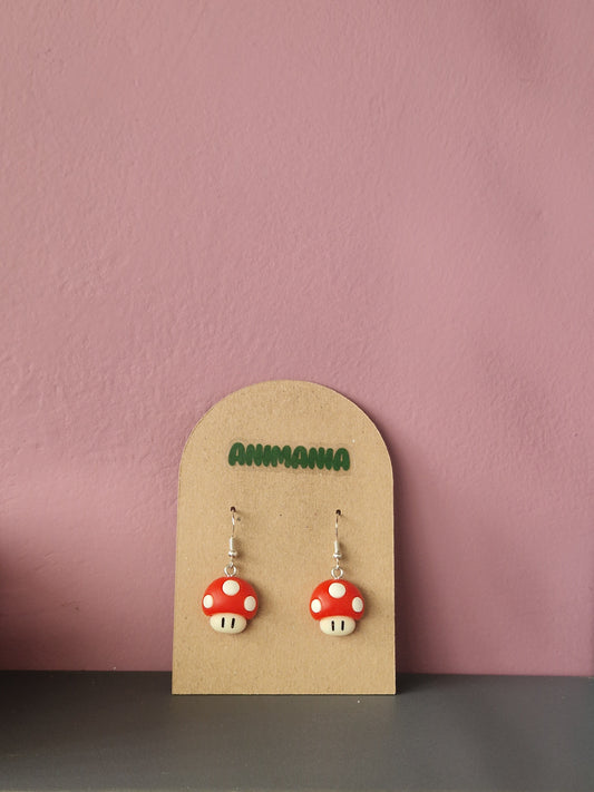 Super Mario Inspired Mushroom Earrings