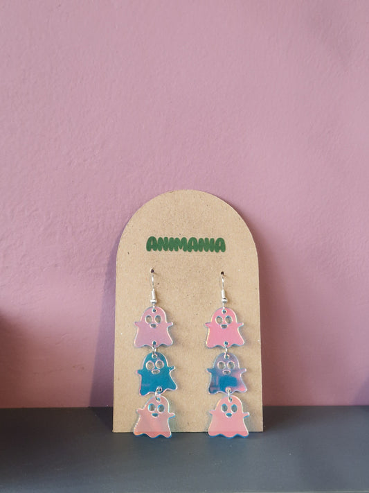Iridescent Ghost Dangle Earrings