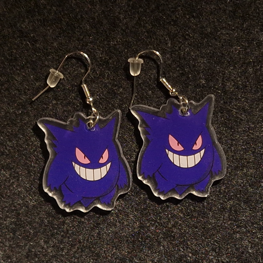 Gengar Inspired Earrings