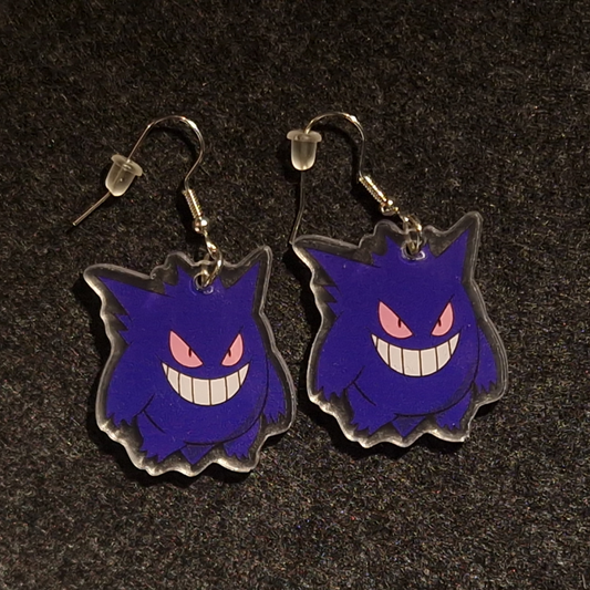 Gengar Inspired Earrings